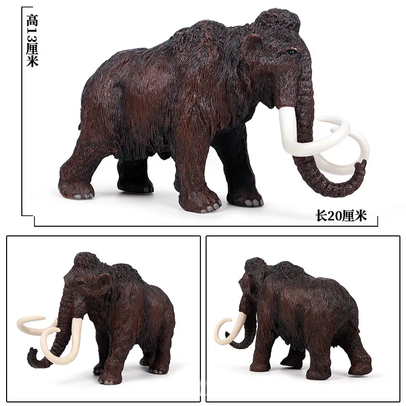 Simulated Wildlife World Model Toys Ornaments Forest Animals Elephants Mammoths Soft Rubber Decompression Children Toy Figures