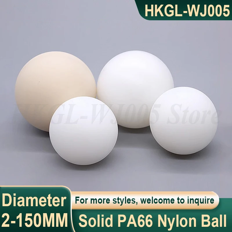 

2-150mm Solid PA66 Nylon Ball Precise Nylon Plastic Ball Wear-resistant Smooth Nylon Round Bead Ball White