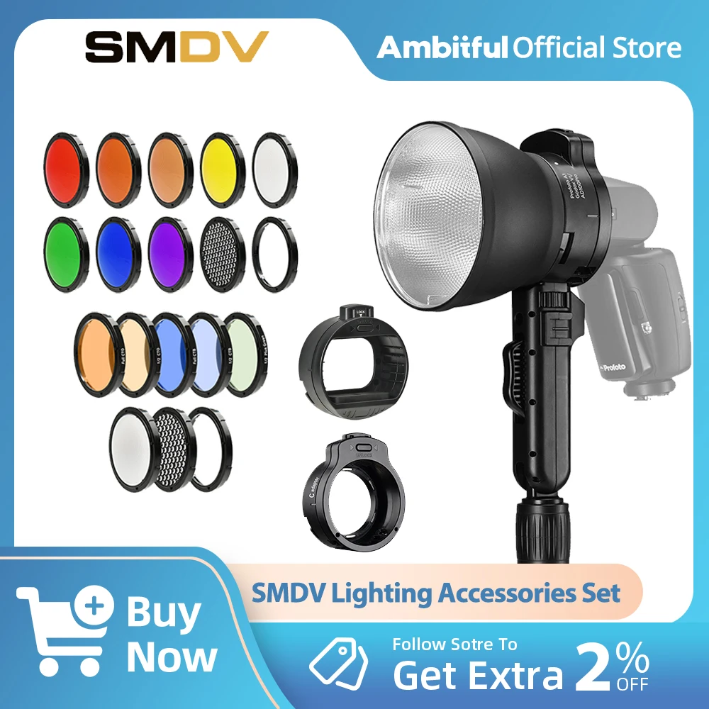 

Фотографический отражатель SMDV Flip с быстросъемным креплением для горячего башмака и ручкой, фильтр цветовой температуры, цветной фильтр, адаптер C1 G1 S A2