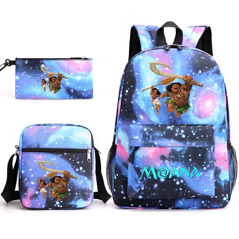 3Pcs Moana Bookbag Kids Backpack Boys Girls School bags Shoulder Bag Set Daily Backpacks Mochilas
