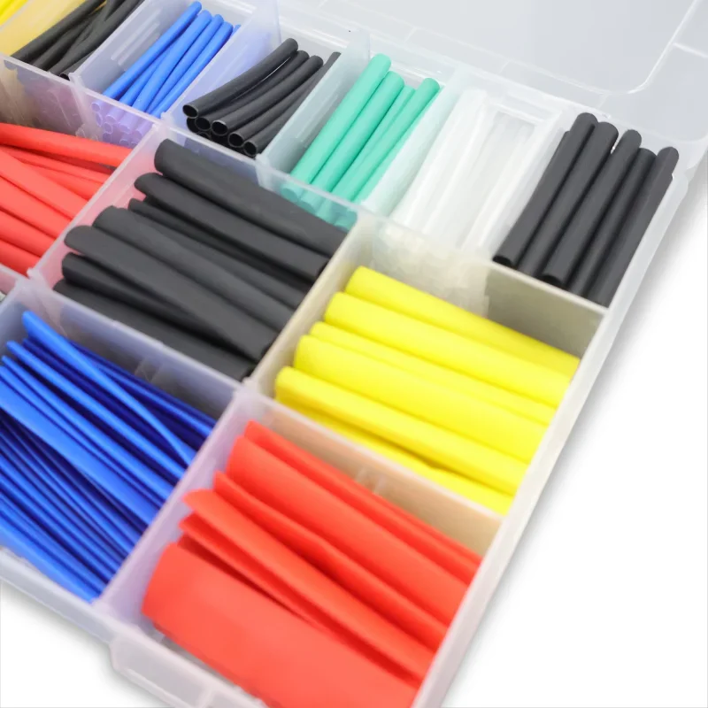 نموذج جديد 580 قطعة مجموعة تغليف أنابيب الانكماش الحراري 2: 1 سلك قابل للانكماش يتقلص التفاف أنابيب سلك ربط غطاء حماية التغطيه #3