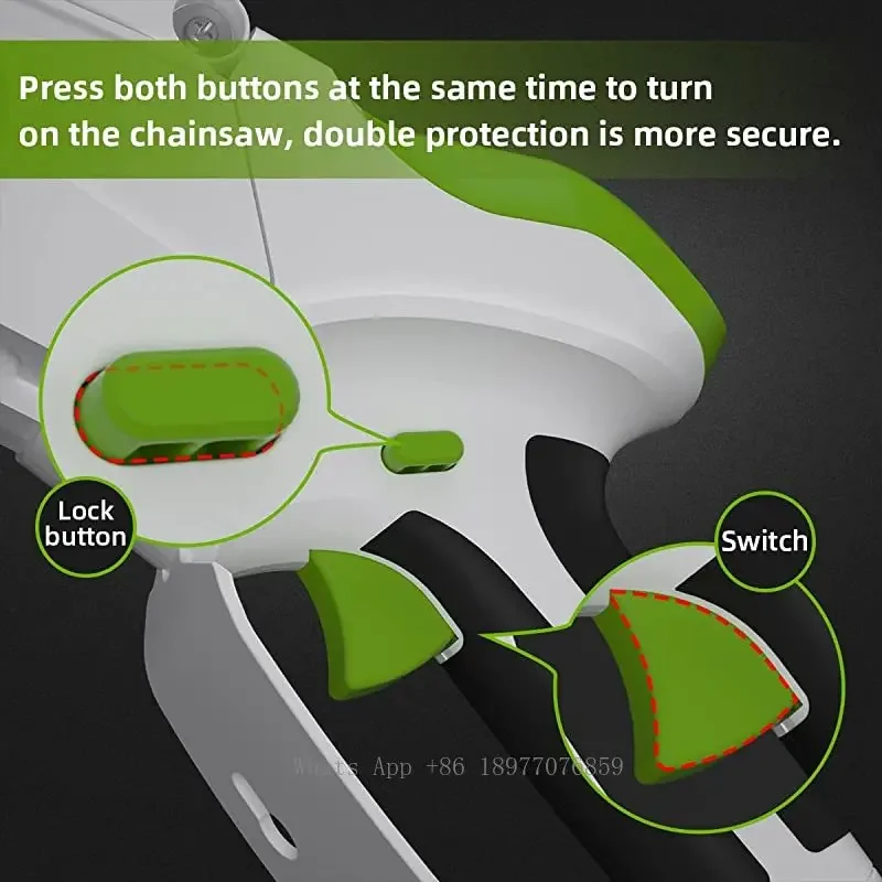 New Huepar CS061 Mini 6 Inch Portable Cordless Electric Chain Saw With Rechargeable Battery Security Lock