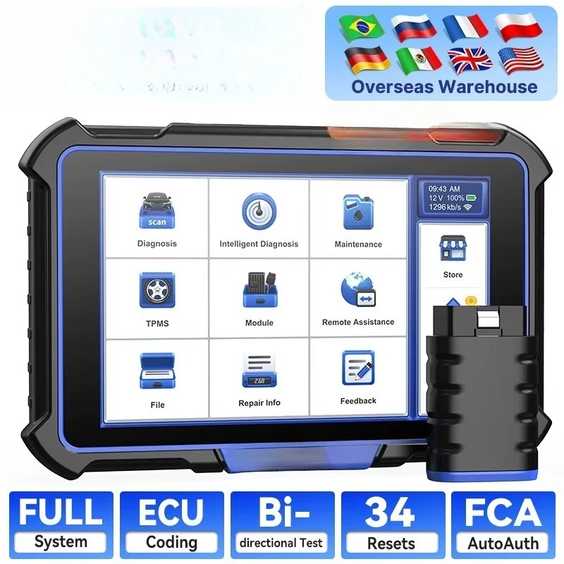 Coding CANFD Bi-directional for Professional Mechanic Lifetime Free Update Bluetooth Diagnostic Tools OBD2 Scanner