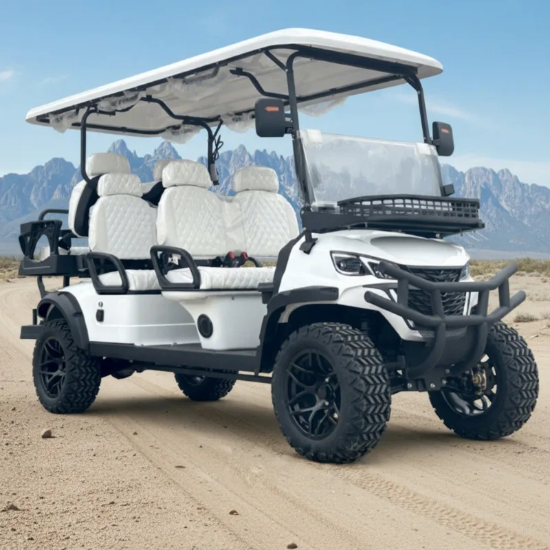 

Airo 6 Seater Electric Golf Cart Street Legal 48V Utility Golf Buggy with Roof & Windshield for Resorts