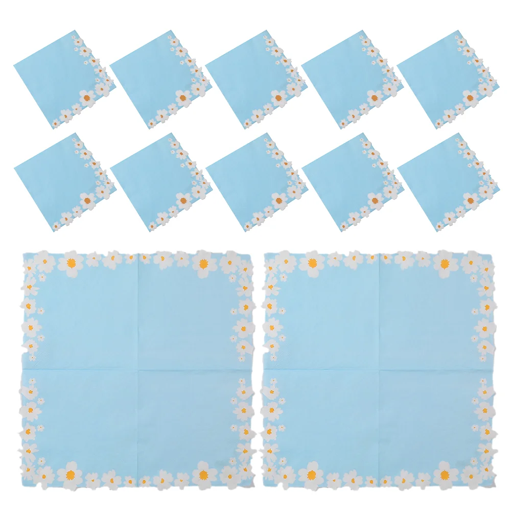 20 Pcs Daisy Napkin Decorative Paper Napkins Printing Cute Guest Towels Dinner Table Tissue Baby