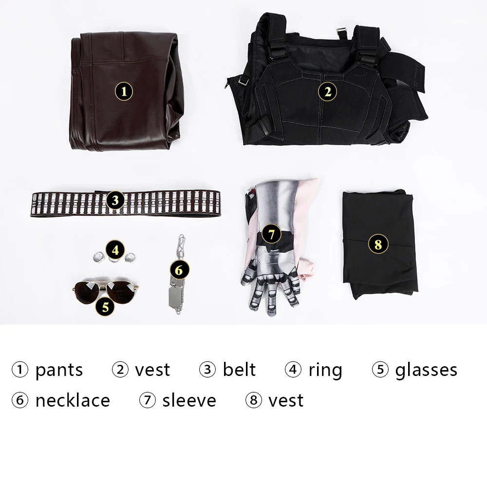 Johnny Hallyhand Cosplay Fato para homens adultos, uniforme de batalha retrô punk, roupa de jogo, roupas de combate