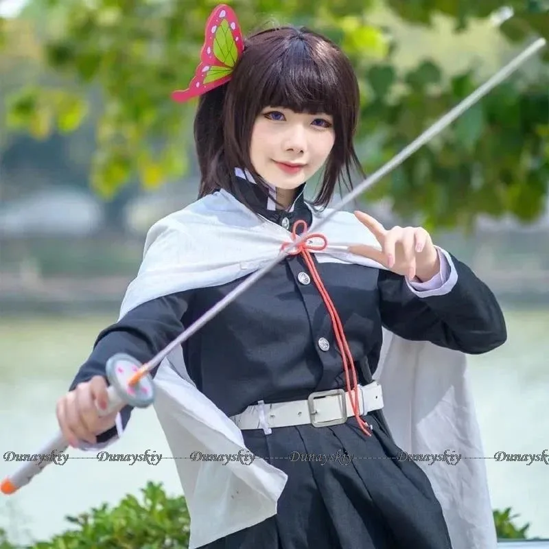 جديد 2025 أزياء الكبار للأطفال Tsuyuri Kanao التأثيرية أنيمي شيطان القاتل كيمونو شعر مستعار كامل Kimetsu No Yaiba زي الهالوين جلطة ❤ ❤ د