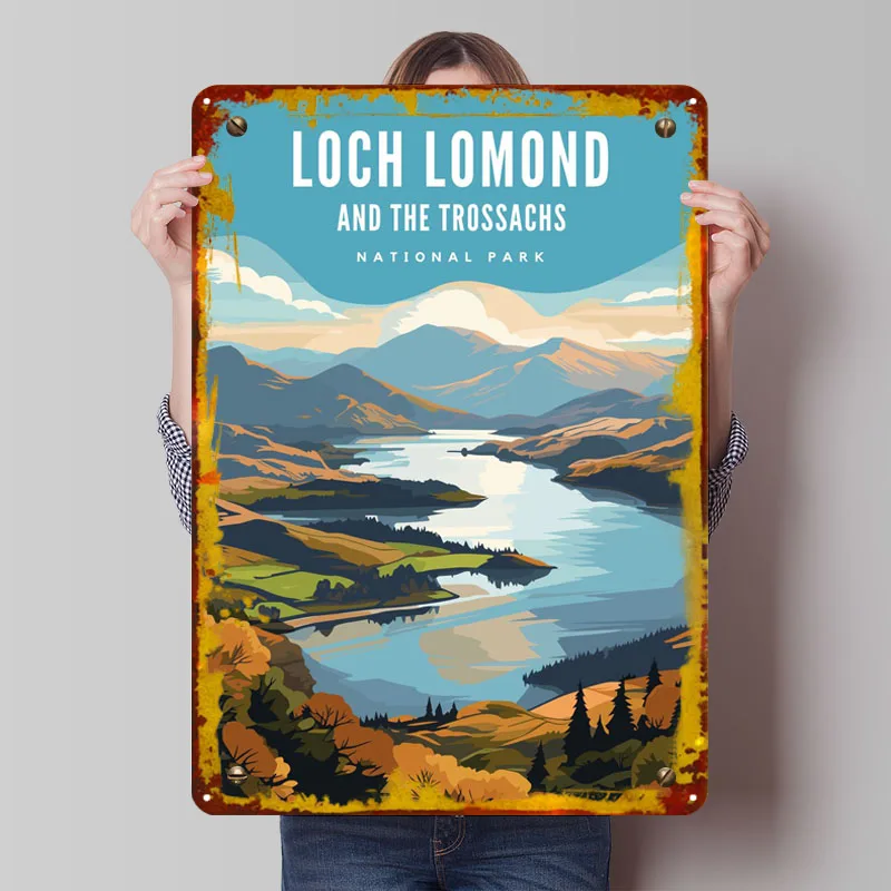 Loch Lomond National Park Metal Signs Travel Poster Wall Decoration Items Custom Tinplate Sign for Wall Art Decoration Retro