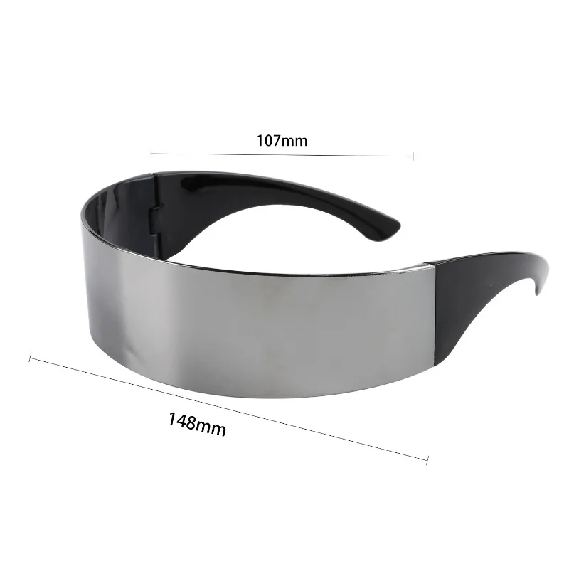 Y2K Futuristic Narrow Cyclops Visor Sunglasses Women Men Laser Sun Glasses UV400 Mirrored Lens Costume Party Eyewear view 6