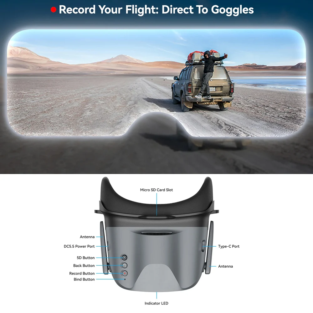 Betafpv vr04 óculos fpv hd/versão analógica 4.5 Polegada tela lcd com antena/bateria para aquila20 fpv kit quadcopter