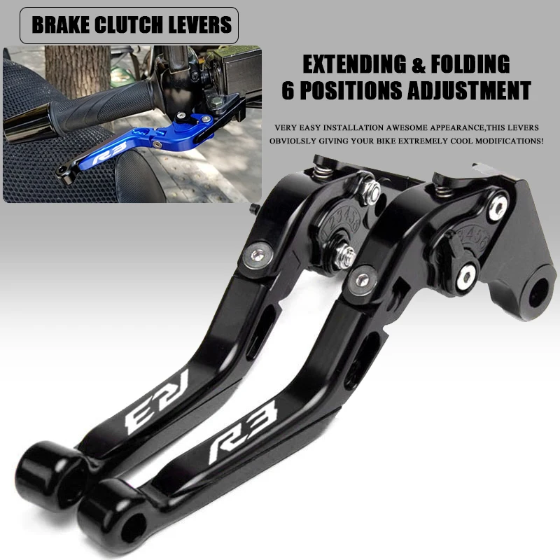 

YZFR3 1 Pair Adjustable Brakes Clutch Levers Handle Bar for YAMAHA YZF R3 2015 2016 2017 2018 2019 2020 YZF-R3