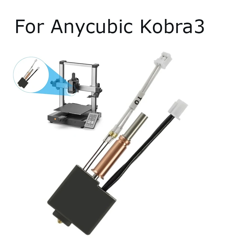 

Обновление для Anycubic Kobra 3 комбо Hotend Nozzle Kobra 3 латунные сопла из закаленной стали, силиконовые аксессуары для 3D печати 24 в 50 Вт