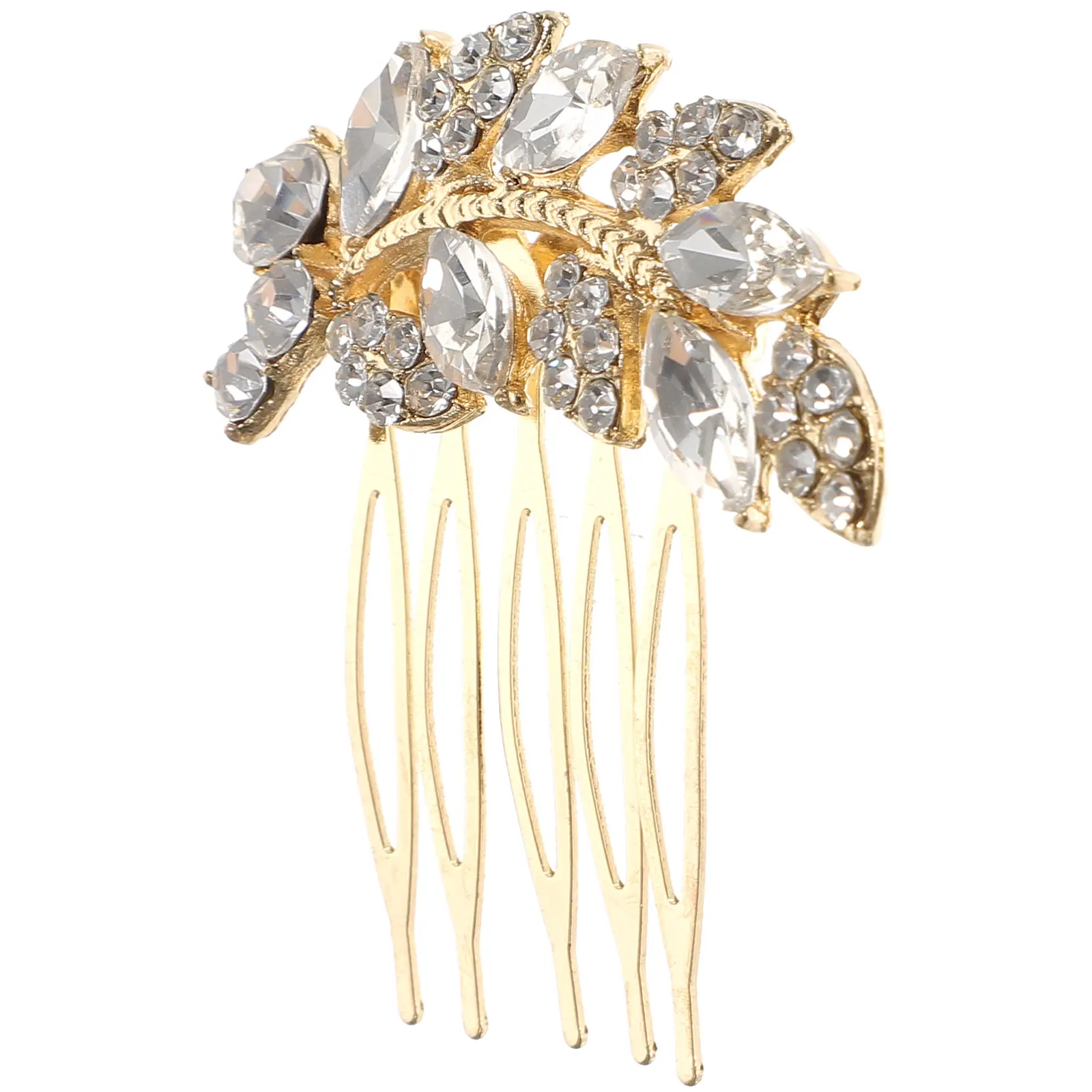 

Alloy Hairpin Comb Women Wedding Headpiece Bridal Accessories Golden Charm Elegant Lightweight Special Occasions Hair Care