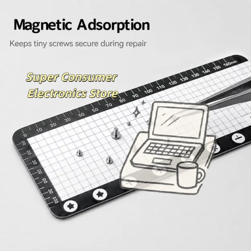 Magnetic Screw Organizer Pad Food-Grade Soft Silicone Repair Mat Anti-Scratch for Phone Tablet Laptop Maintenance