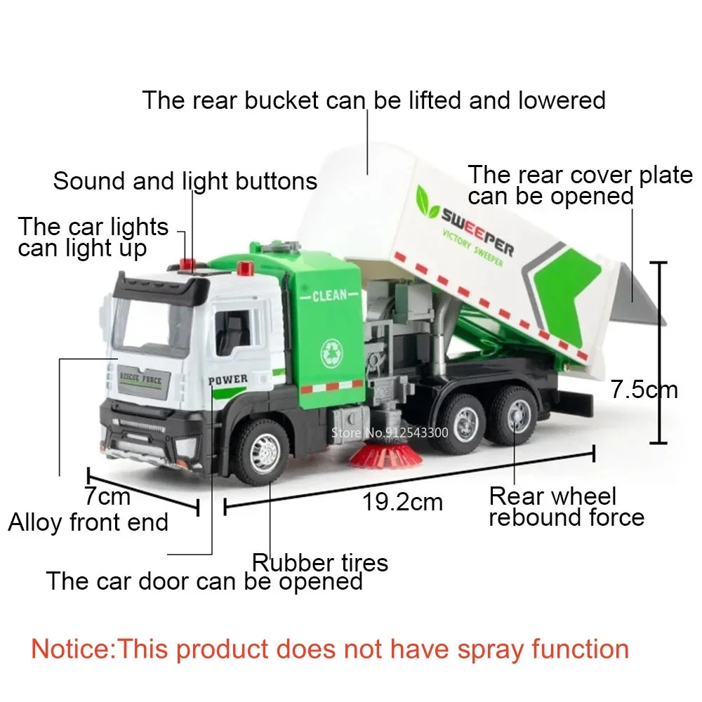 1:32 رذاذ الماء الضباب سيارة مطافئ نموذج مكنسة سيارات لعبة ضوء الصوت التراجع الأبواب مفتوحة المركبات جمع هدايا الأطفال #3