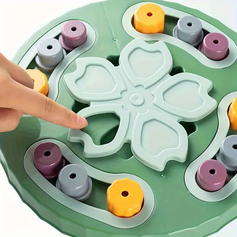 Cat and Dog Feeding Toys, Brain Boosting Puzzle Bowl with Snack Dispenser - Durable Plastic, Battery Free.