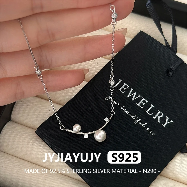 

JYJIAYUJY 100% Whole Original Sterling Silver S925 Pendant Necklace Shell Pearls And Zirconia Fashion Woman Jewelry Use N290
