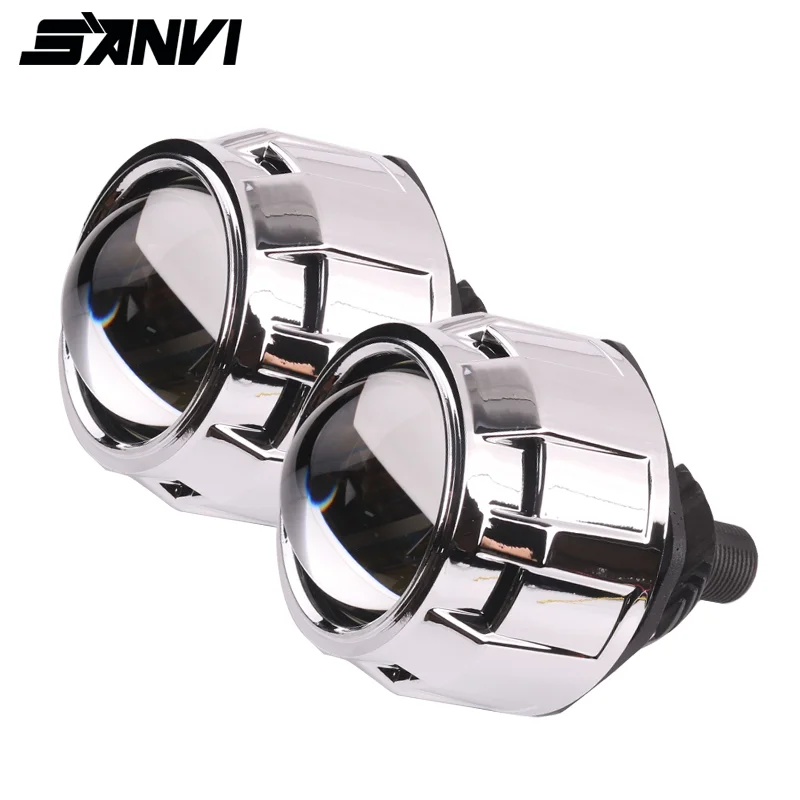 

SANVI 2.5 Inch S8 Bi LED Projector Lenses With Shrouds Car Motorcycle Retrofit Headlight H4 H7 9005 9006 Hi/Lo Beam Led Light