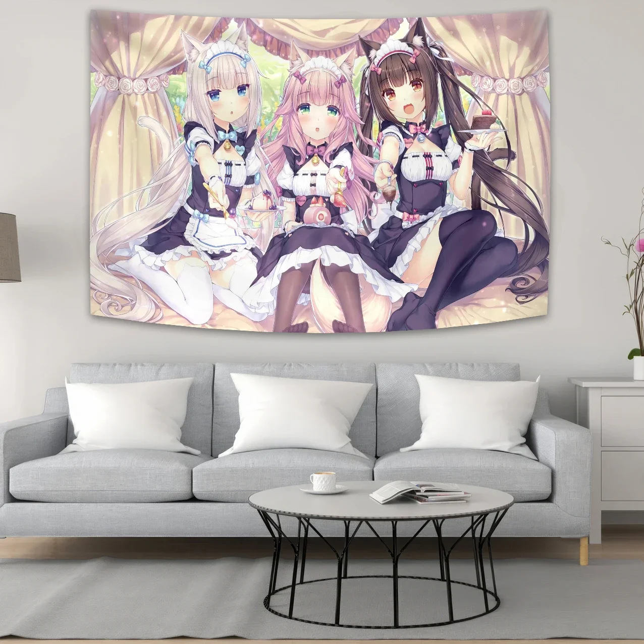 

100x150cm Nice NEKOPARAs Anime Colorful Tapestry Wall Hanging Bohemian Wall Tapestries Mandala