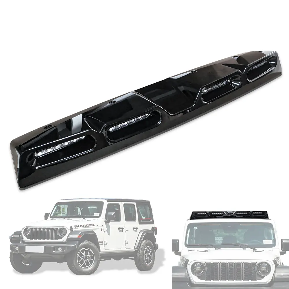 Roof LED Bar Fit for JEEP Wrangler JL 2018-2024 2025 Car Exterior Roof Top Light Roof Spoiler ﻿