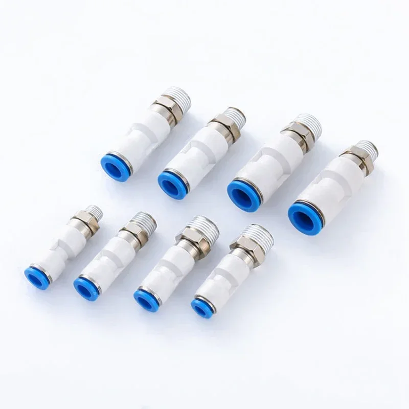 Pneumatic Air Fitting 360° Rotary Connectors Swivel Joint High Speed Rotation 6/8/10/12mm MaleThread M5 1/4 1/2 Quick Coupling