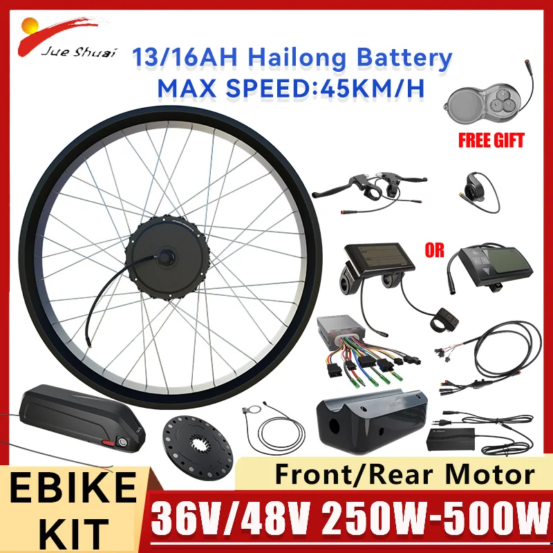 20AH Hailong Battery Rear Brushless Hub Motor Wheel Electric Bike Conversion Kit with 1500W/2000W Ebike Motor Wheel Size 26