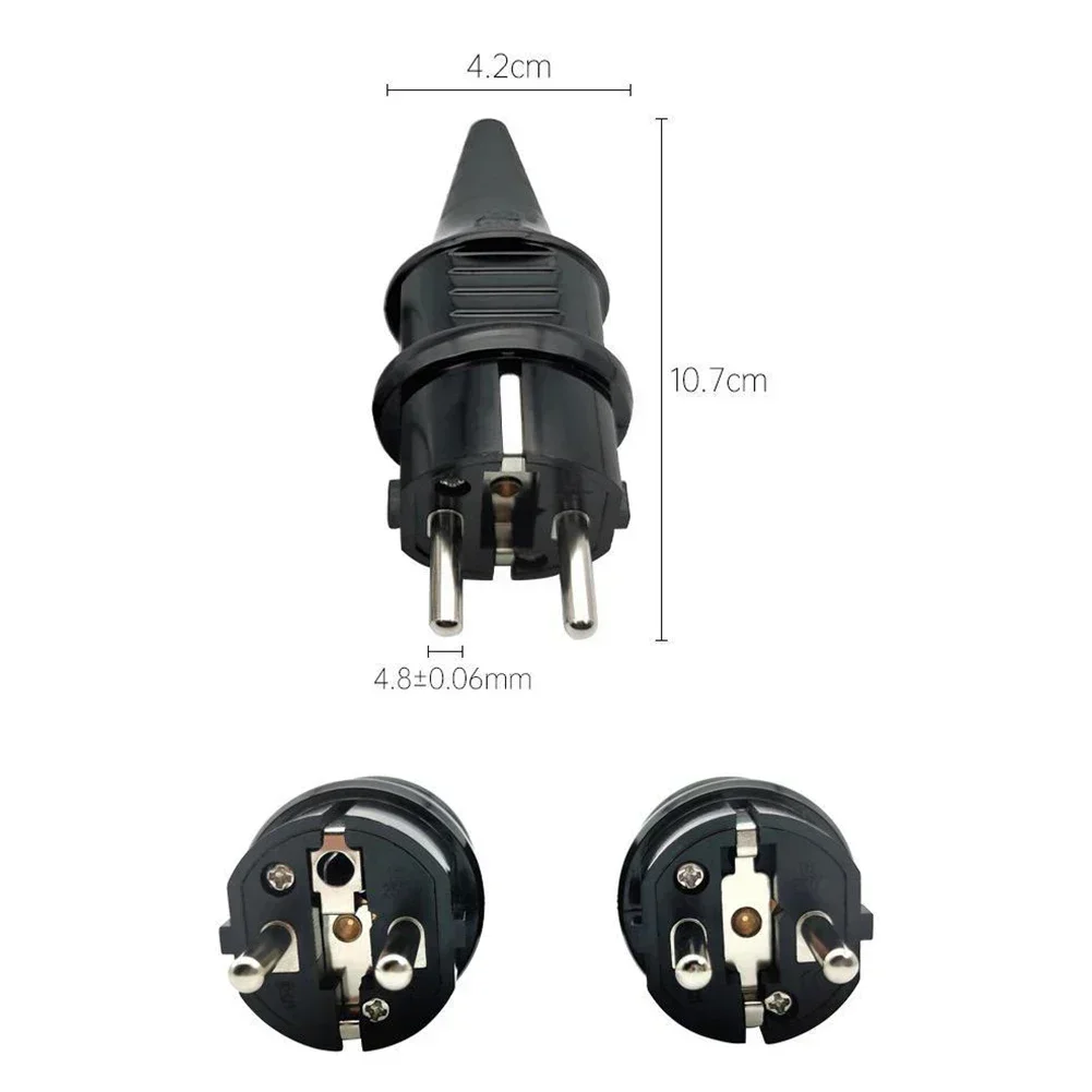 Acoplamiento de Goma de contacto protector para exteriores, enchufe europeo impermeable con protección de Kink, suministros de equipo eléctrico, 250V (16A)