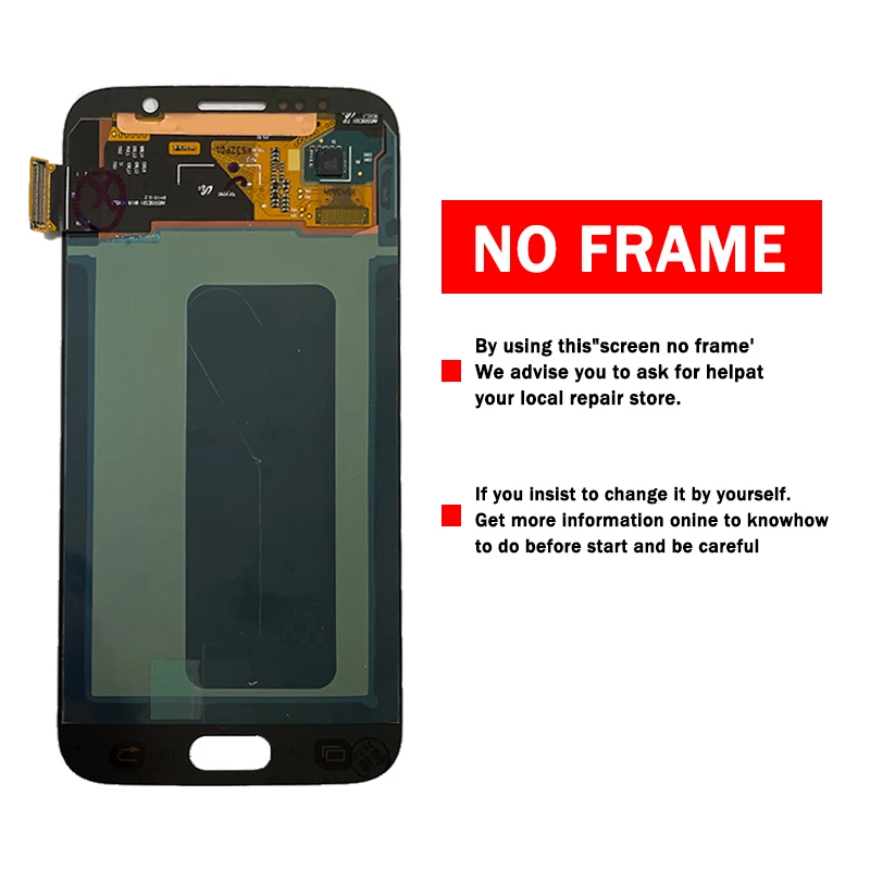 شاشة LCD بديلة لسامسونج ، شاشة تعمل باللمس ، مجموعة محول الأرقام مع غطاء ، S6 ، G920 ، G920i ، G920F ، G920W8