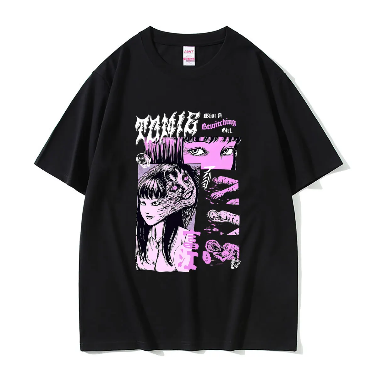 Anime Tomie Junji Ito Print T Shirts Men Women Manga Horror Gothic Rock T-shirt Summer Male Vintage High Quality Cotton Tshirt