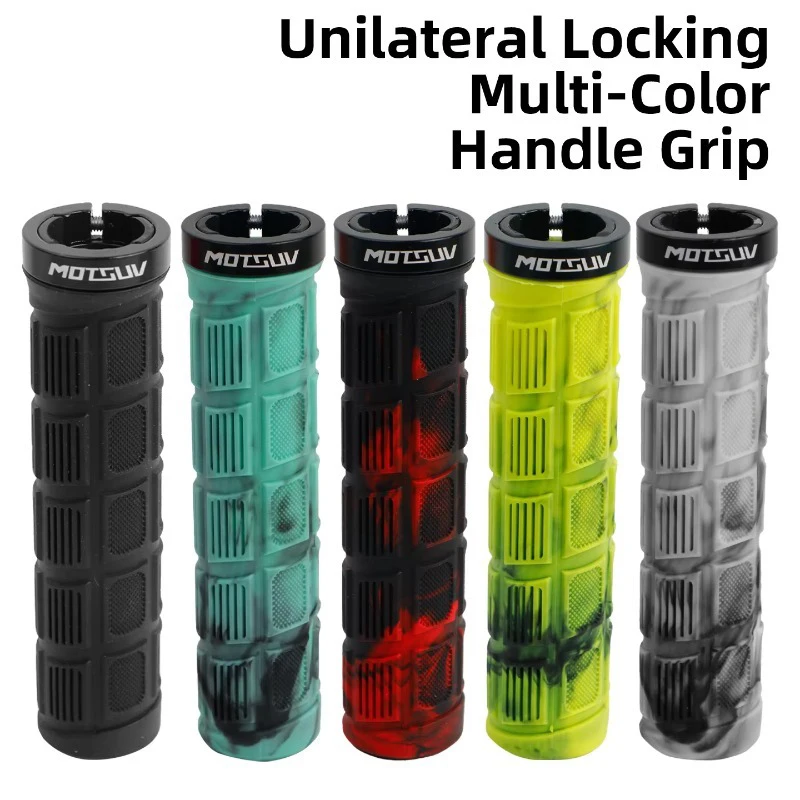 Non Slip Rubber Bicycle Grips for MTB Bike Aluminum Alloy Lockring Handlebar Grip Shockproof Waterproof Corrugated Cycling