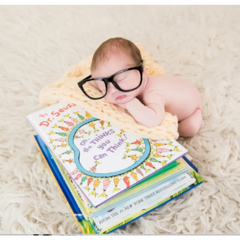 

Поддельные очки для фотографии новорожденных — реквизит для фотосессии для маленьких мальчиков и девочек с мягкой оправой — аксессуар для косплея Санта-Клауса на Хэллоуин (0-6 месяцев)