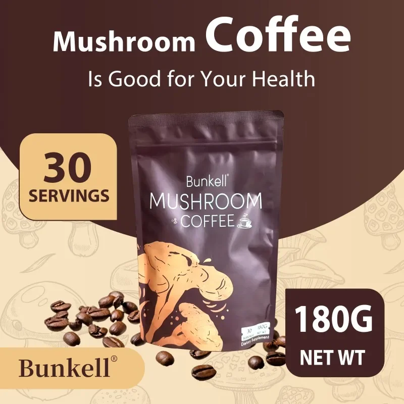 Mushroom Coffee Blend Supplement - Helps with Energy, Stress Management, Focus, Immunity, Digestion and Antioxidant Support