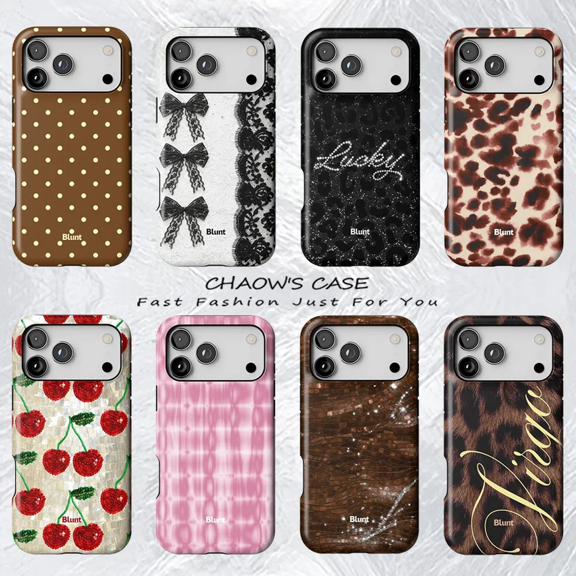 

Luxury Blunts Y2K Glitter Leopard Print Phone Case for iPhone 17 17e 16e 16 15 14 13 12 11 Air Pro Max Plus Double-layer Cover