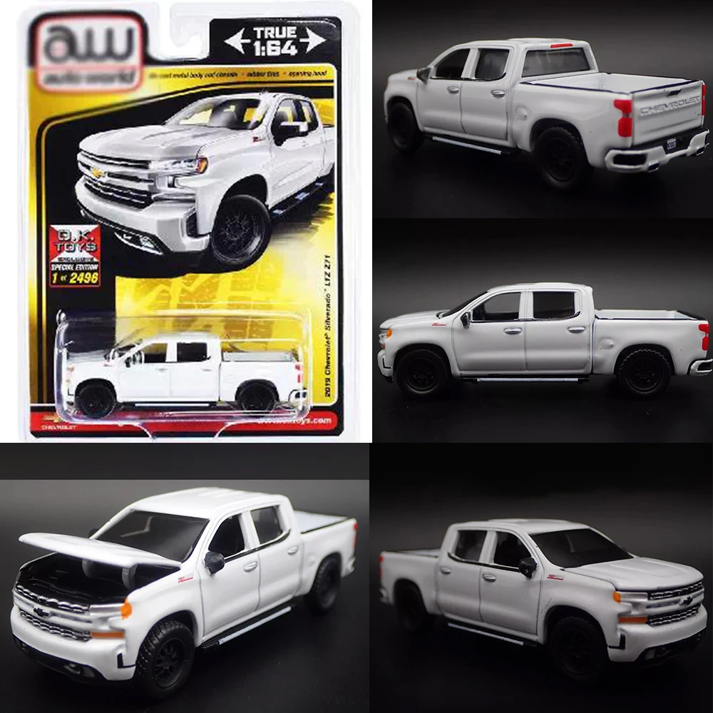 Auto World 1:64 Diecast AW 1/64 Alloy Model Car Pickup Truck Vintage Muscle Cars Detachable Cover Hyundai Muscle Car Boys Toys