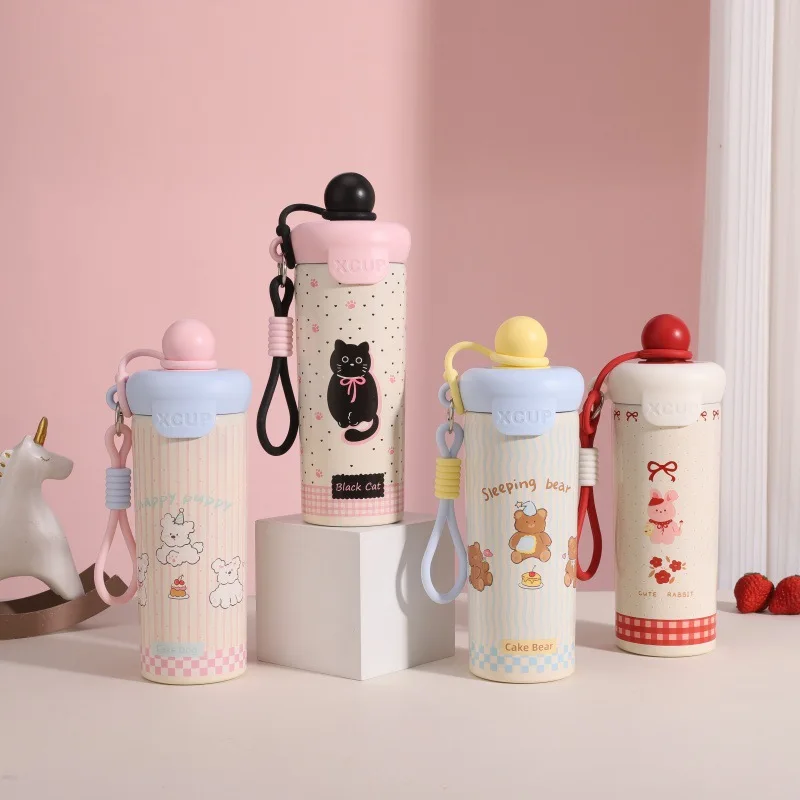 

Cute Insulated Water Bottle Portable Design Ideal Gift for Friends Stylish And Convenient Carry-On Beverage Container