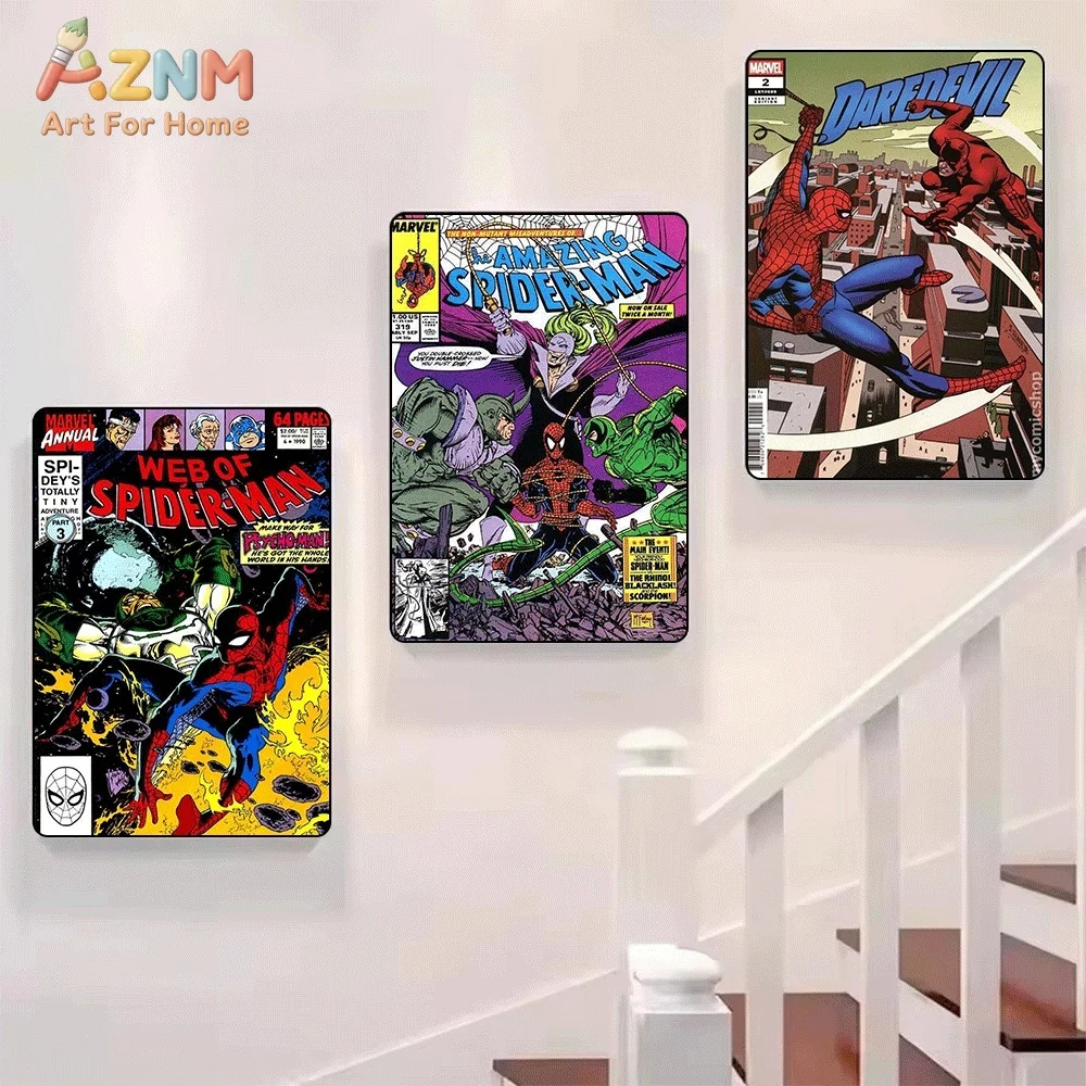 Web Of Spider‑Man Annual Vintage Comic Cover Canvas Wall Art Print Poster Unframed Canvas Painting Home Living Room Bedroom Wa view 5