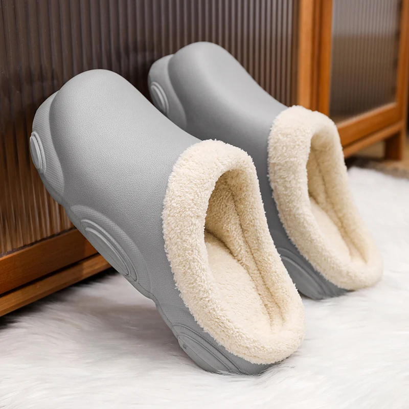 Tamancos de inverno das mulheres dos homens chinelo quente peludo macio chinelos casais eva interior casa algodão casual ao ar livre slides macios pelúcia