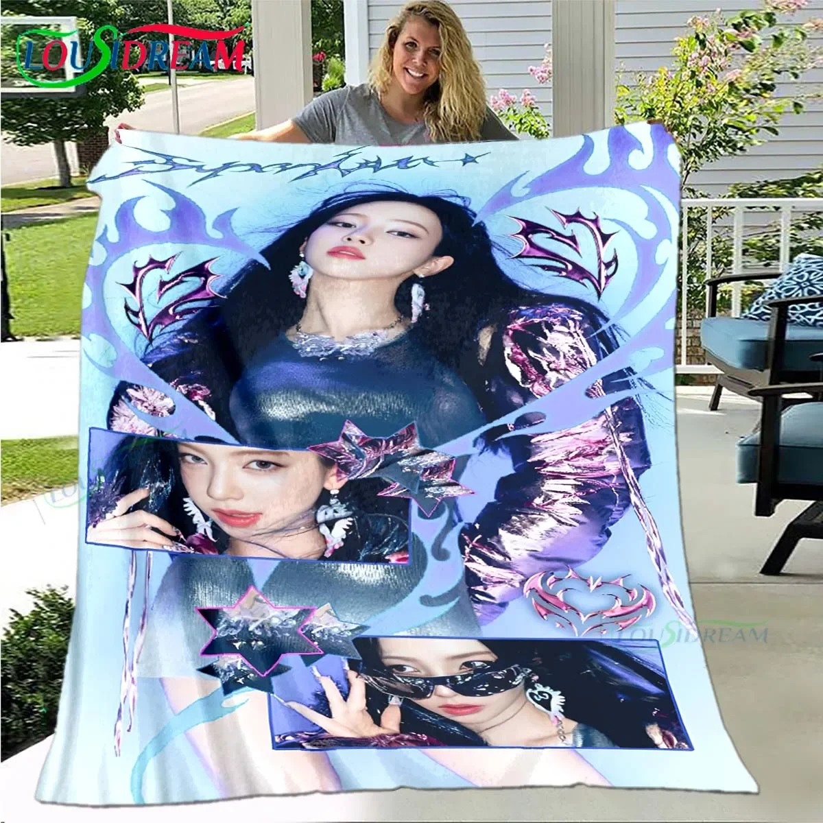

Fashion Korean Girl Group Poster Four Seasons Blanket Sofa Cover Travel Bed Plush Blanket Office Break Blanket Gift