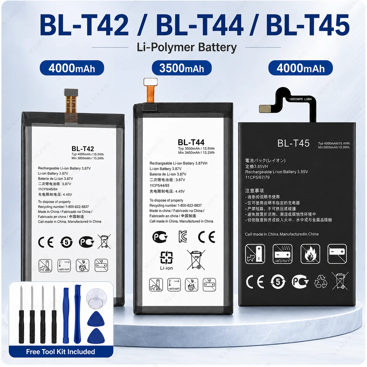 Replacement Phone Battery BL-T42 BL-T44 BL-T36 BL-T45 BL-T54 BL-T56 BL-T58 For LG V50 ThinQ 5G Stylo 5 K50 Q60 Q70