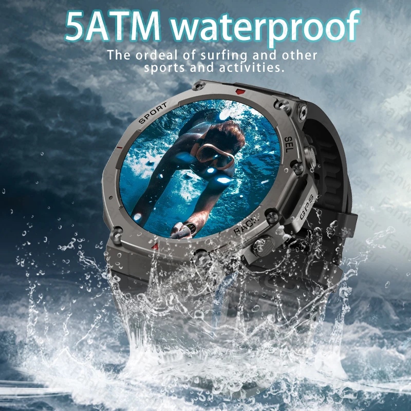 T-rex 3 Ultra GPS reloj inteligente 5 ATM impermeable incorporado de doble banda GNSS brújula militar deporte Smartwatch hombres 2025 nuevo para Huami