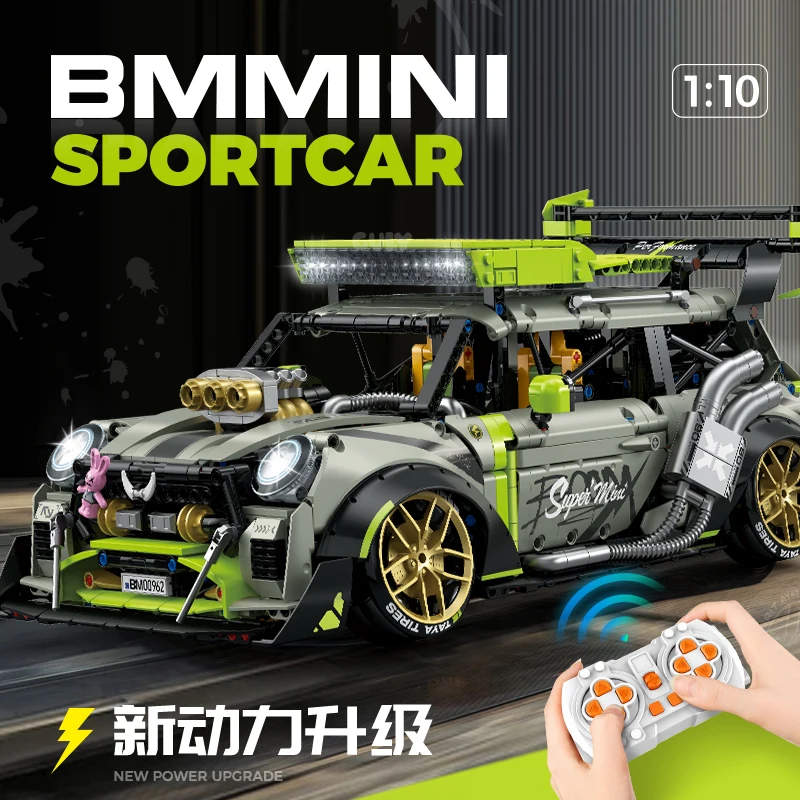 

New 10632 2550pcs 1:10 MOC Technical RC Sports Car Building Blocks Assembling Bricks Model Toys for Boys Birthday Gift Set