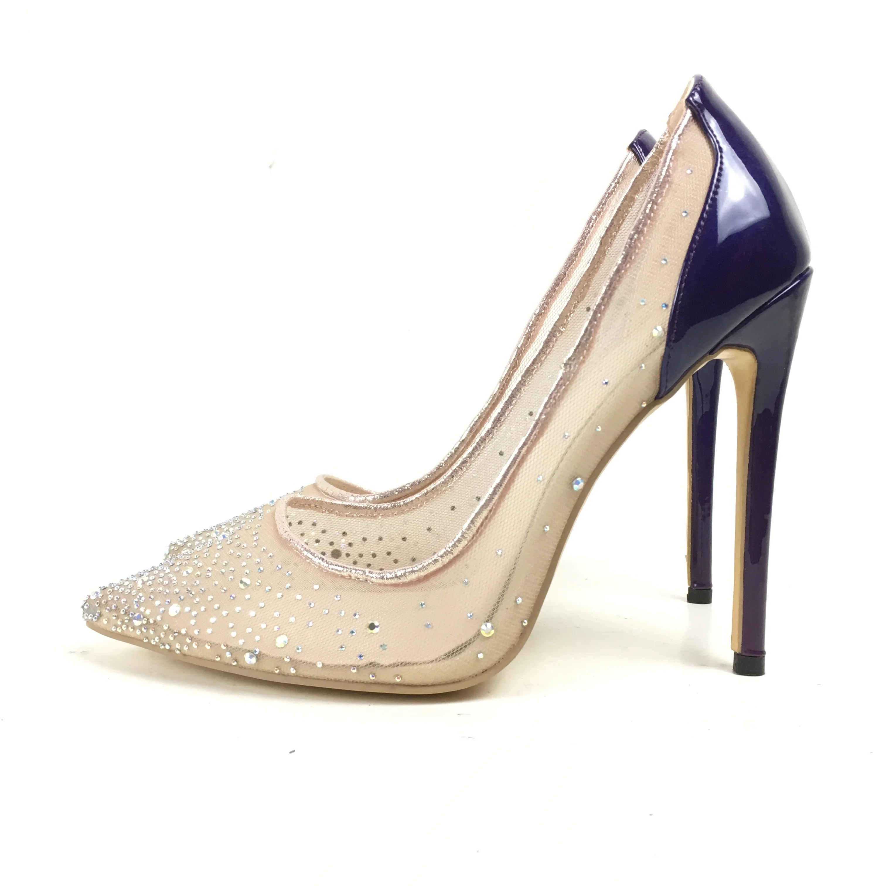 Shoes for Women Pointed Toe High Heel Pumps Breathable Mesh Stilettos Ladies Evening Party Dress Heels Patchwork Customized