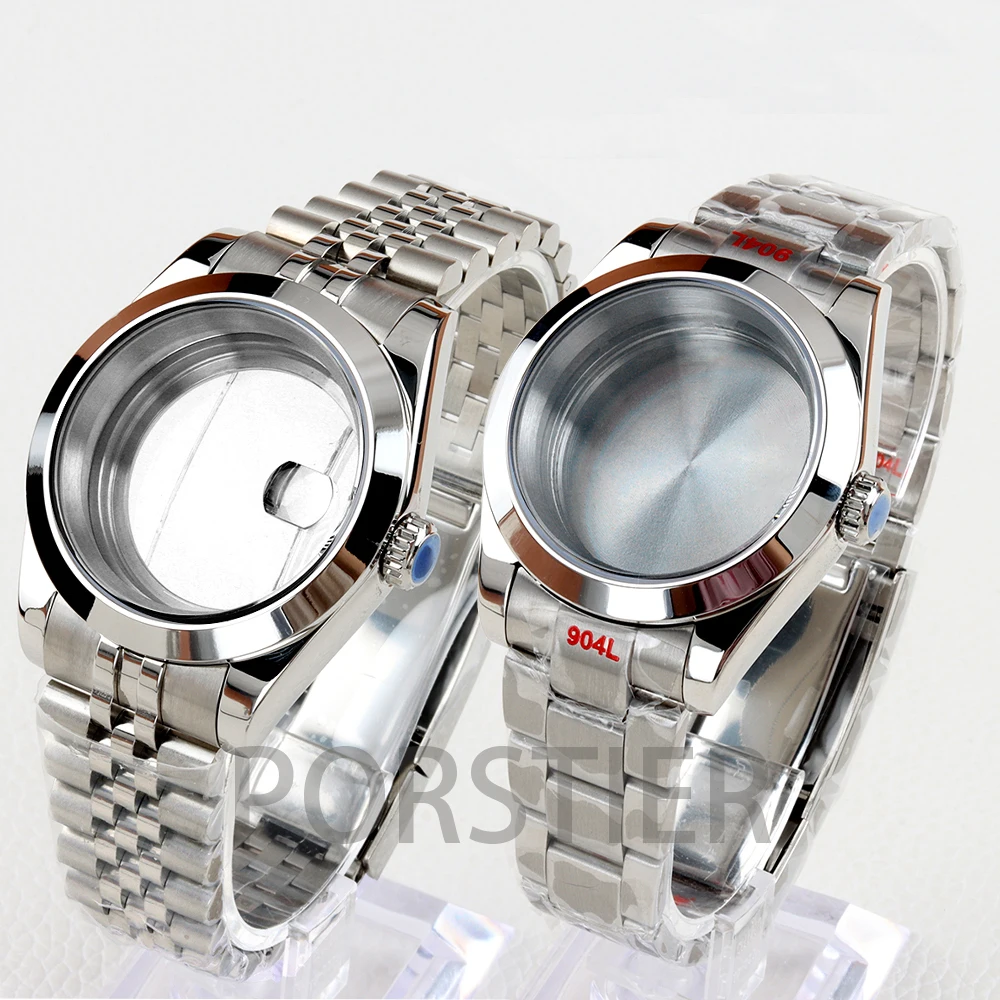 Silver 36mm/39mm Nh35 Case Solid 316L Stainless Steel Jubilee/Oyster Bracelet for Datejust Nh35 NH36 Movement 29.5mm Dial Parts