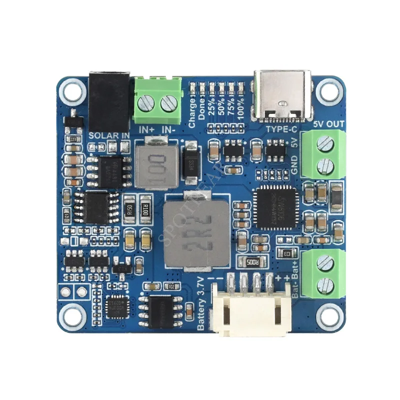 Solar Power Manager Module D For Arduino/Jetson/Raspberry Pi For Charging Li-Battery With 5V3A Output For 6~24V Solar Panel