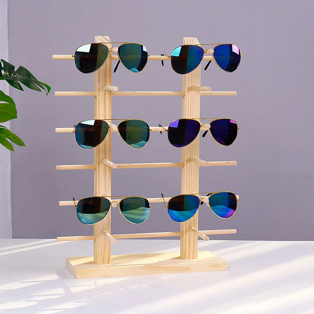 Glasses Display Stand Creative Wood Decor Sunglasses Rack Glasses Stand Holder For Multi Pairs Glasses Showcase Dropshipping