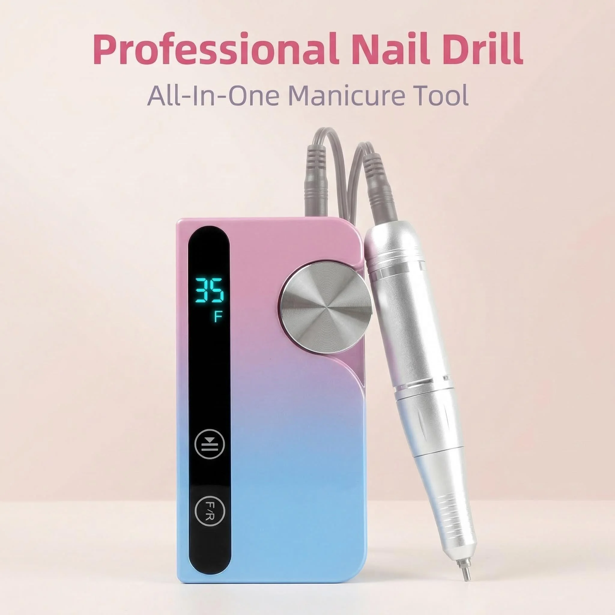 30000RPM Brushless Nail Drill Gradient USB Rechargeable Portable Low Noise Electric Nail File for Nail Salon Tool