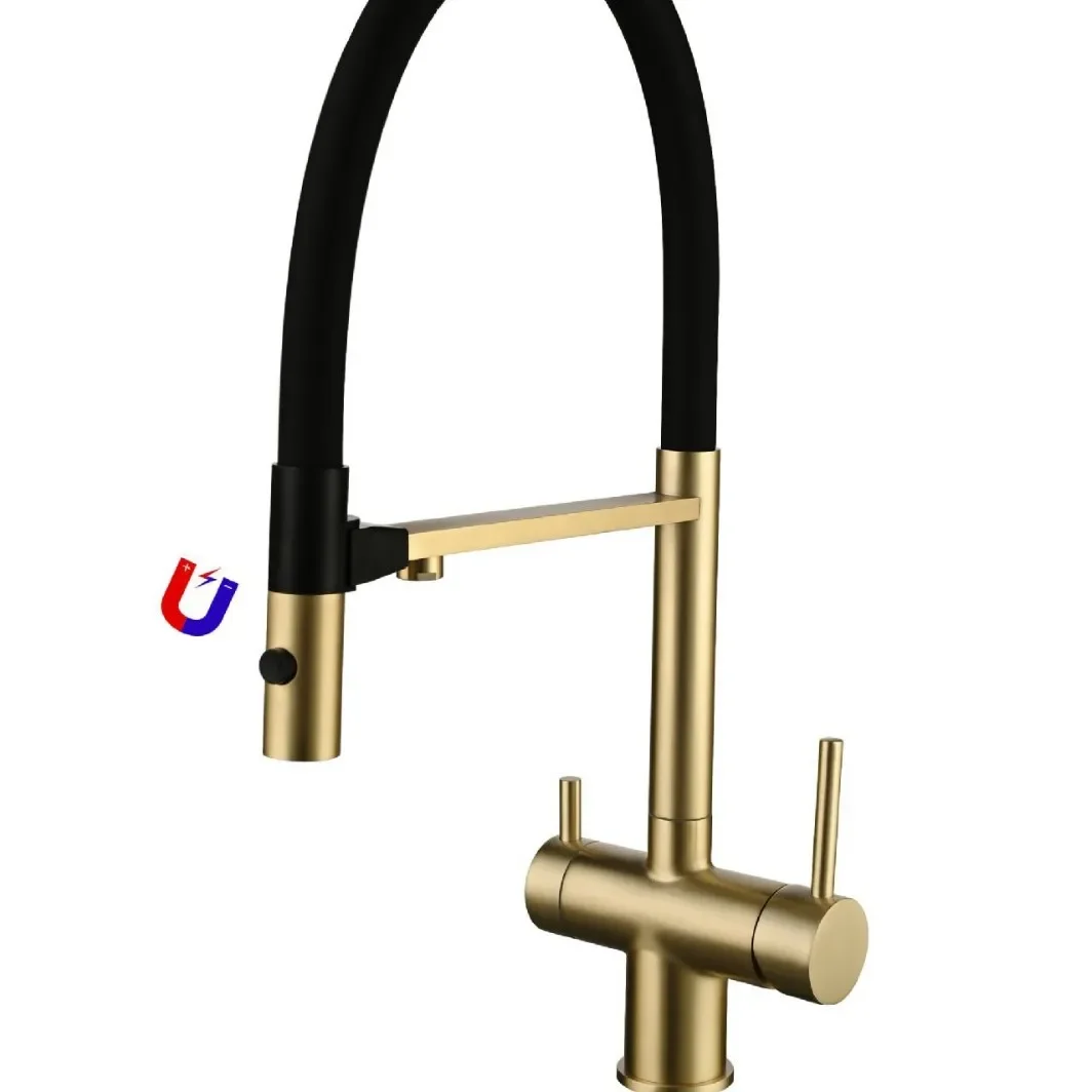 صنبور مياه منقى 3 في 1 للمطبخ، حوض خضروات، صنبور حوض نحاسي كامل #3