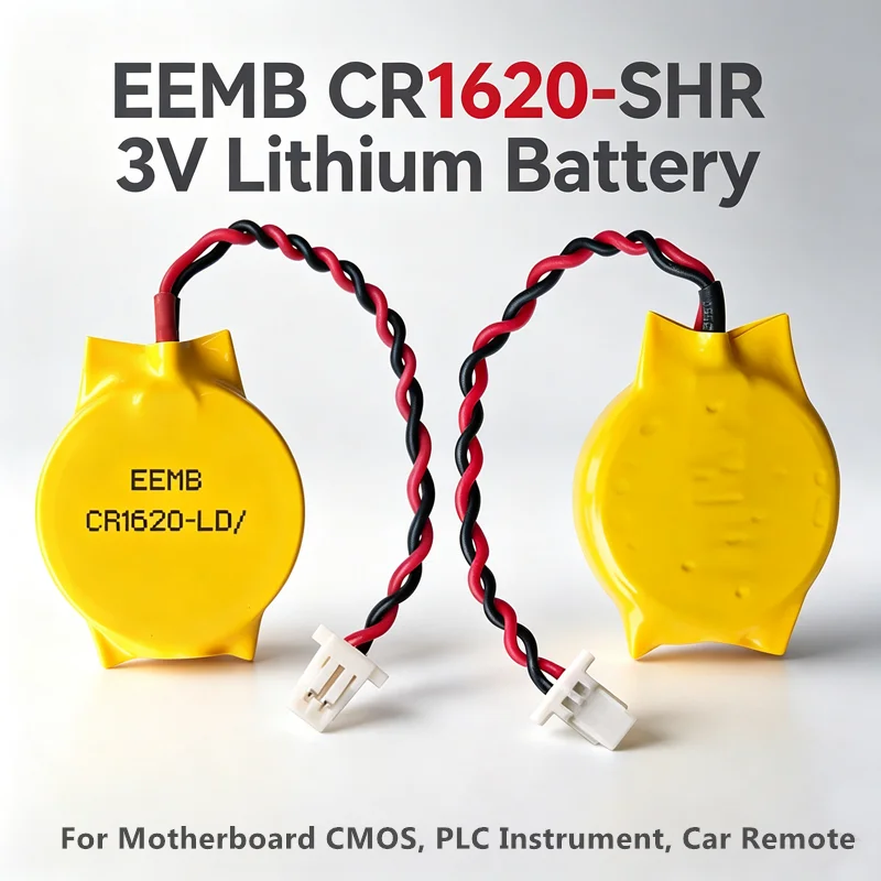 50pcs CR1620 3V Lithium Button Battery With Wire Leads CMOS Backup Battery For Motherboard PLC Instrument Car Remote IoT Sensors