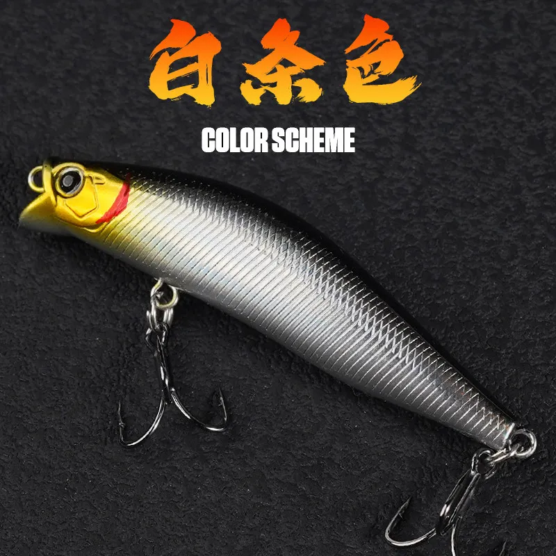 1pcs Fishing Lures High Quality 70mm/9g 90mm/13g Topwater Popper Bait 5 Colors Available Bass Crnakbait Wobblers Fishing Tackle