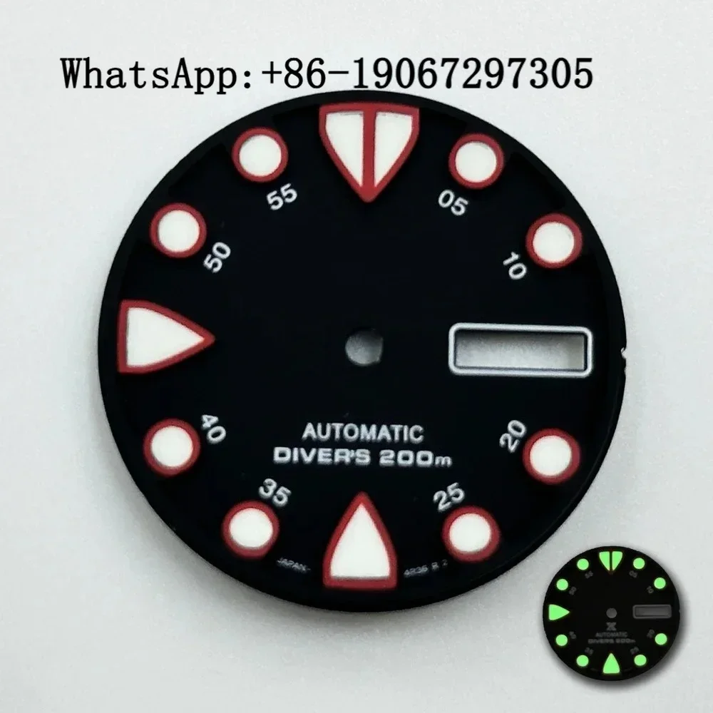 

2025 new Gradient Greeen Watch Dial Suitable for NH35/36 Automatic Movement Black Retro NH35 Case Red Yellow Markers Mod Parts